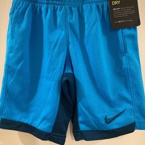 NWT Boys Nike Dri-Fit Shorts; 4T; cerulean/teal; smoke free/pet free home